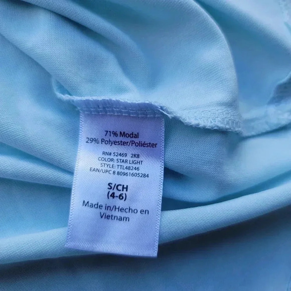 Time and Tru Women Top Light Blue Long Sleeve Modal Poly Pullover Shirt S (4-6) - Picture 5 of 11